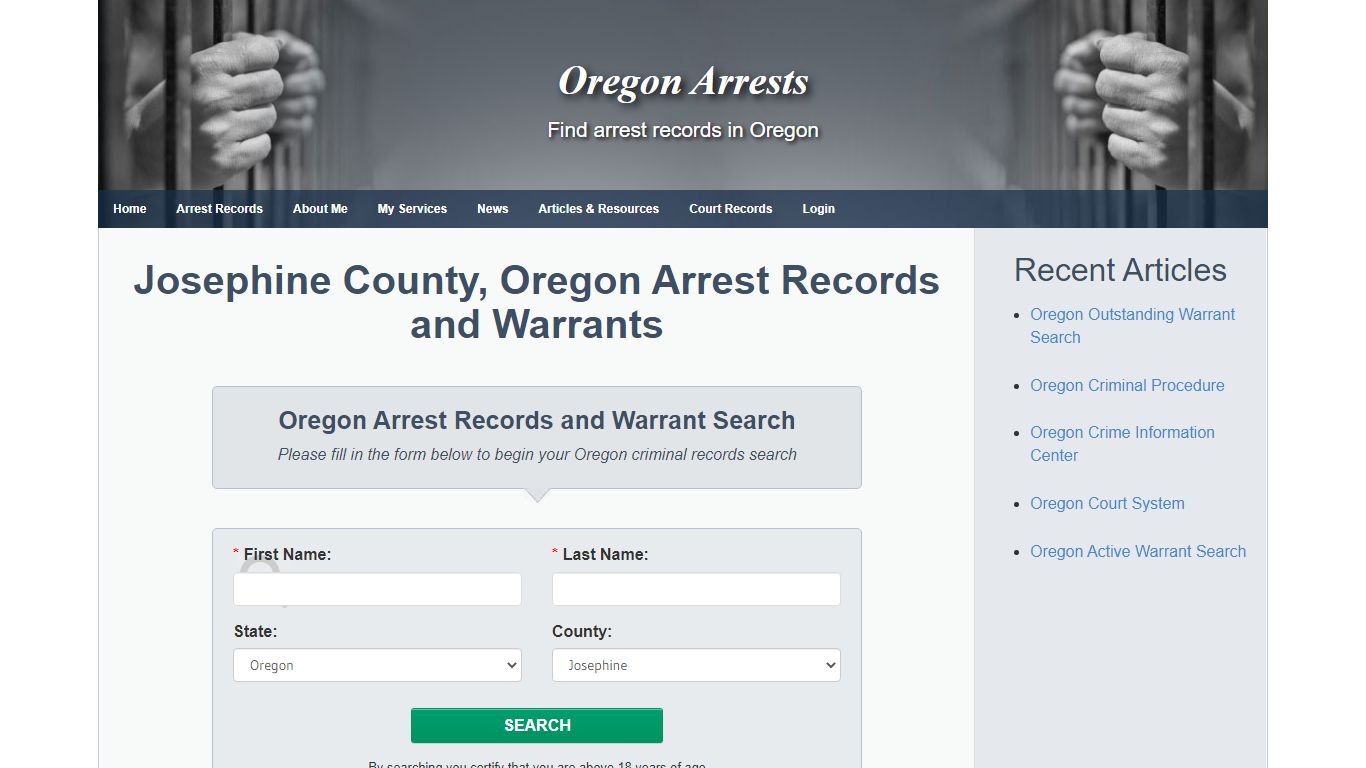 Josephine County, Oregon Arrest Records and Warrants ...
